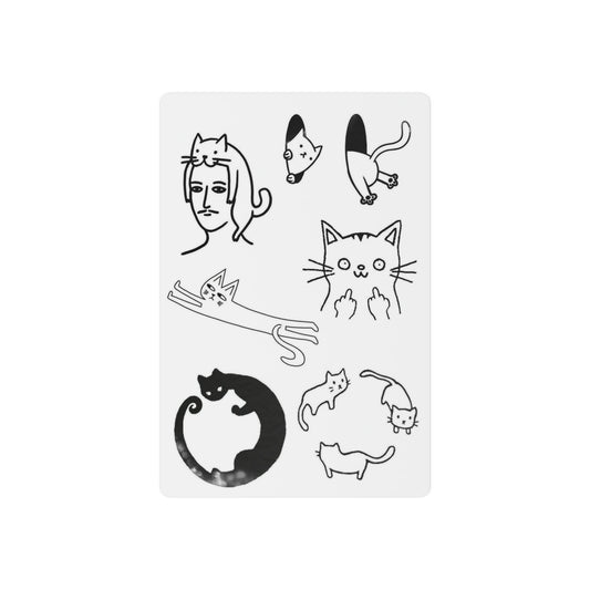 Line Art Cat Temporary Tattoos